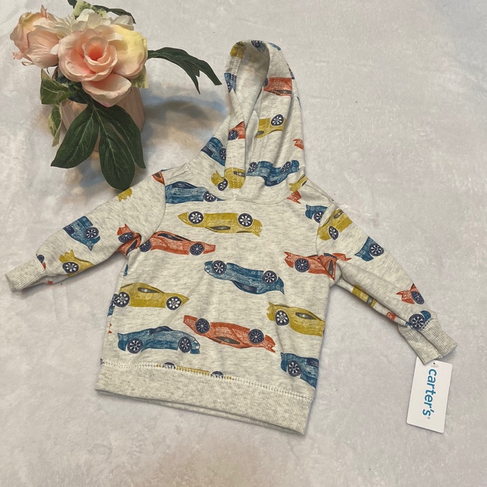 NWT Carter’s Car Hoodie Size 6M MSRP $26